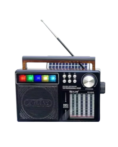 Επαναφορτιζόμενο ραδιόφωνο με ηλιακό πάνελ - RX-868S - 020016 - Black