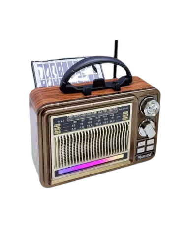 Επαναφορτιζόμενο ραδιόφωνο Retro με ηλιακό πάνελ - RX-307SD - 370052 - Brown