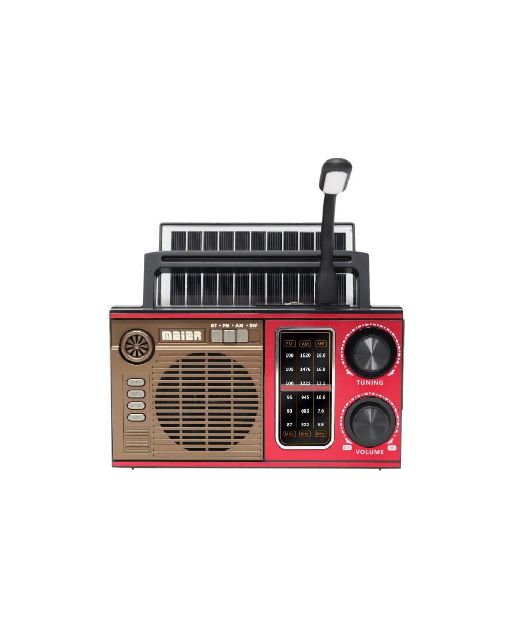 Επαναφορτιζόμενο ραδιόφωνο με ηλιακό πάνελ - M-538BTS - 370090 - Red