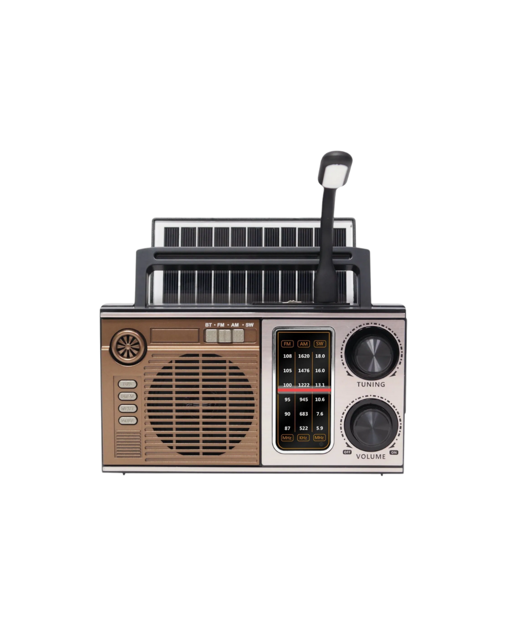 Επαναφορτιζόμενο ραδιόφωνο με ηλιακό πάνελ - M-538BTS - 370090 - Silver