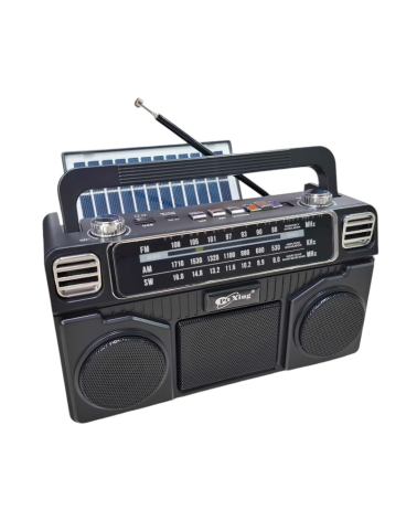 Επαναφορτιζόμενο ραδιόφωνο με ηλιακό πάνελ - PX-730BTS - 457309 - Black