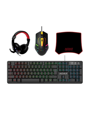Πλήρες σετ Gaming 4 σε 1 - LED RGB - WB1077 - AOAS