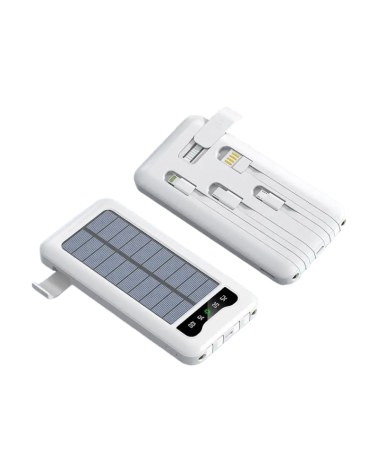 Powerbank με ηλιακό πάνελ - 4in1 - 10.000mah - KJ495 - 810378 - White