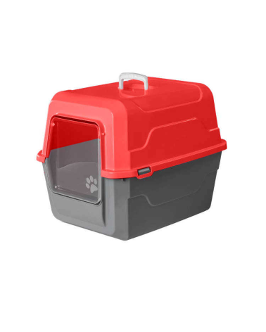 Λεκάνη γάτας κλειστή - Catbus - 52x37x48cm - Red