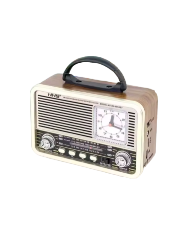 Επαναφορτιζόμενο ραδιόφωνο Retro με ρολόι - NS8898BT - 888988 - Silver