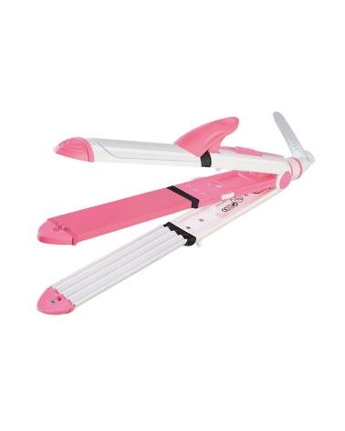 Ισιωτική μαλλιών - 3in1 - KM-1213 - Multistyler - Kemei - Pink/White