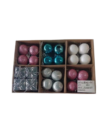 Σετ Χριστουγεννιάτικα στολίδια - 3cm - 24pcs