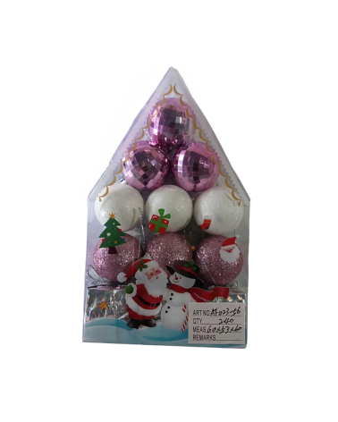 Σετ Χριστουγεννιάτικα στολίδια - 4cm - 12pcs