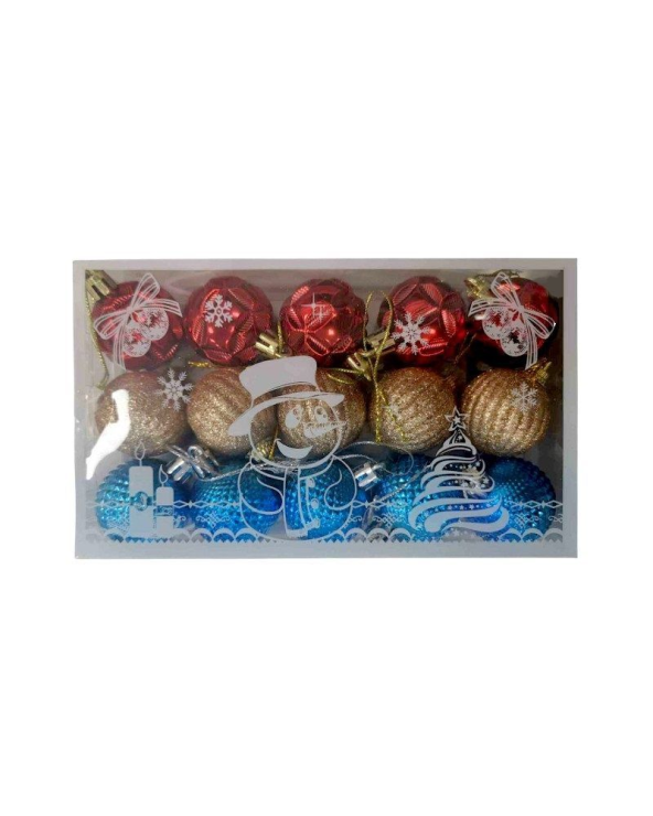 Σετ Χριστουγεννιάτικες μπάλες - 15pcs