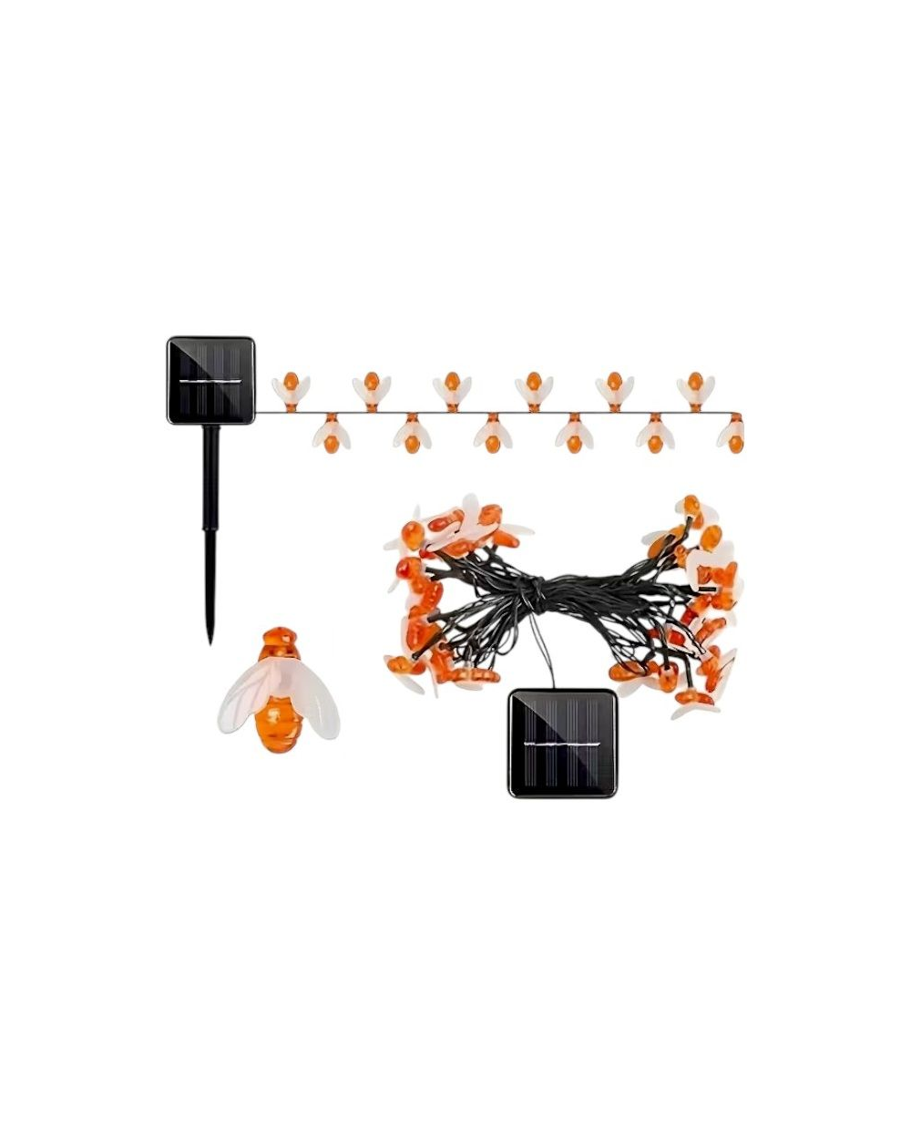 Ηλιακή γιρλάντα φωτισμού LED - Μέλισσα - 5m+1m - 20D - 152806 - Warm White
