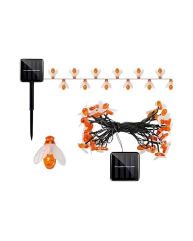Ηλιακή γιρλάντα φωτισμού LED - Μέλισσα - 5m+1m - 20D - 152806 - Warm White