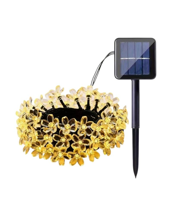 Ηλιακή γιρλάντα φωτισμού LED - Λουλούδι - 5m+1m - 20D - 152899 - Warm White