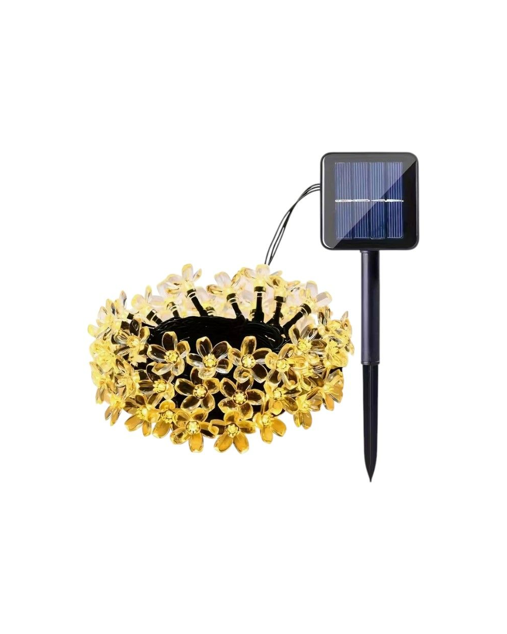 Ηλιακή γιρλάντα φωτισμού LED - Λουλούδι - 5m+1m - 20D - 152899 - Warm White