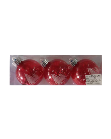 Σετ Χριστουγεννιάτικες μπάλες - 8cm - 3pcs