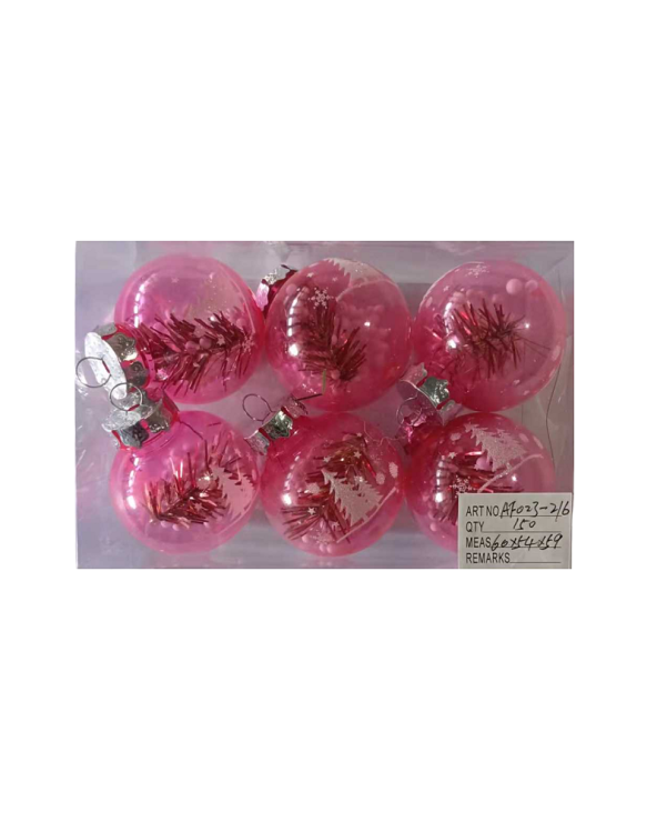 Σετ Χριστουγεννιάτικες μπάλες - 6cm - 6pcs