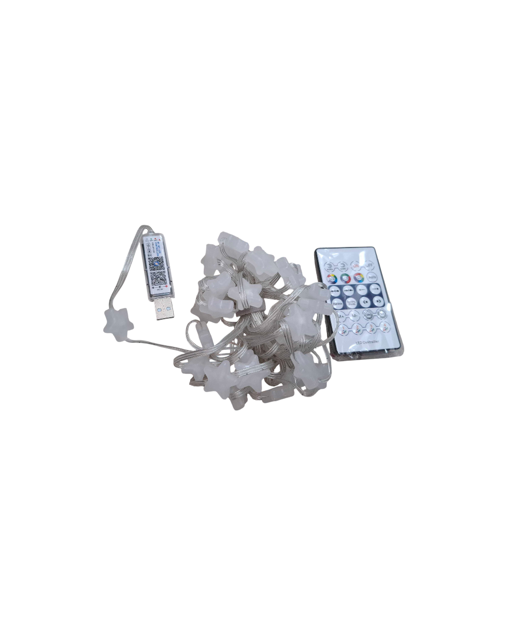 Χριστουγεννιάτικα φώτα LED RGB με USB - Stars - 5m - 33L