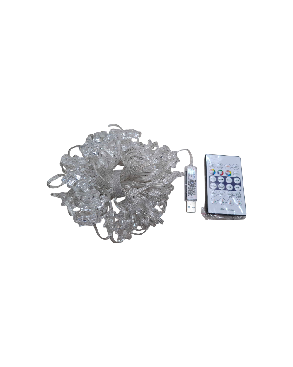 Χριστουγεννιάτικα φώτα LED RGB με USB - Stars - 10m - 66L