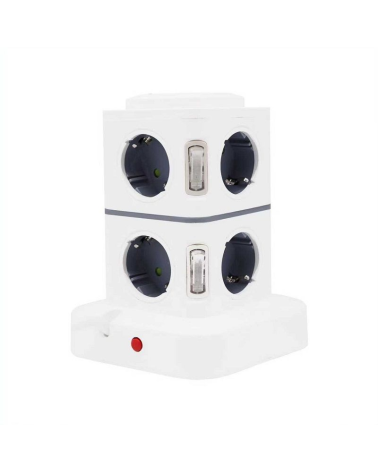 Κάθετο πολύπριζο 8 θέσεων με διακόπτες - Σούκο - 3m - RC-G8P