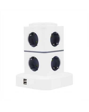 Κάθετο πολύπριζο 8 θέσεων - Σούκο - 2USB - 3m - RC-G8P