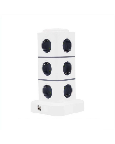 Κάθετο πολύπριζο 12 θέσεων - Σούκο - 2USB - 3m - RC-G12P