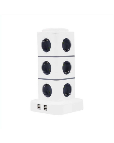 Κάθετο πολύπριζο 12 θέσεων - Σούκο - 4USB - 3m - RC-G12P