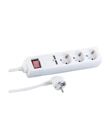 Πολύπριζο 3 θέσεων με διακόπτη και 2 θύρες USB - Σούκο - ST-GB03SU - 5m