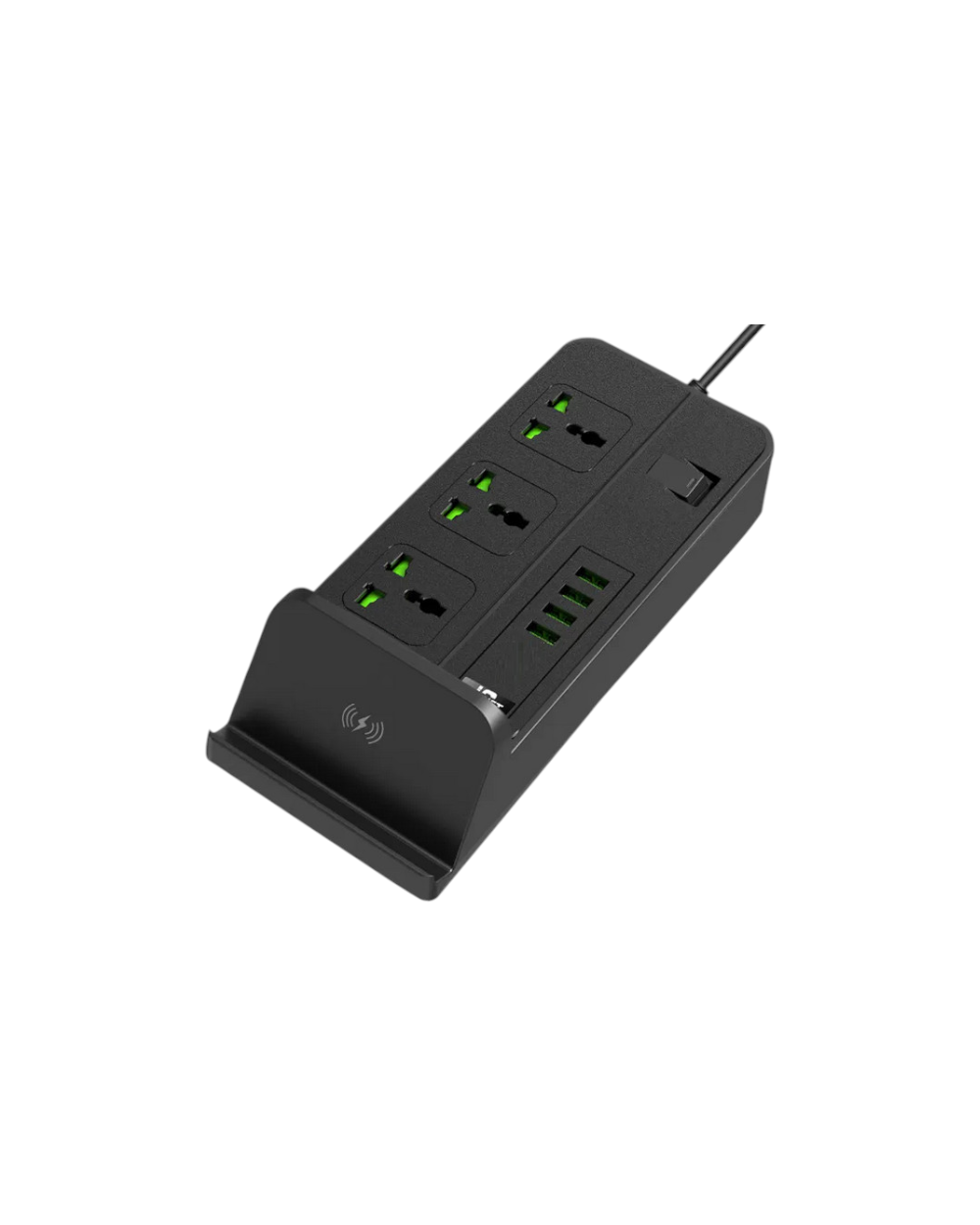 Πολύπριζο Multi-Plug 3 θέσεων με θύρες USB & βάση ασύρματης φόρτισης - KOS-27005EU