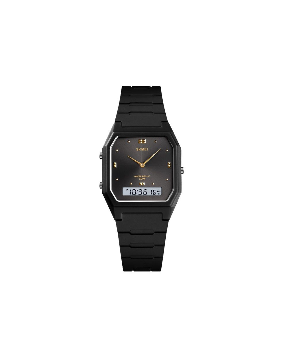 Ψηφιακό/αναλογικό ρολόι χειρός - Skmei - 1604 - Black/Black