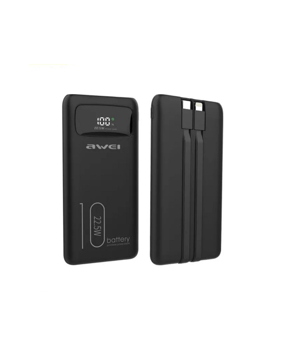 Powerbank - 10.000mah -  P168K - 22.5W - AWEI - 002448 - Black