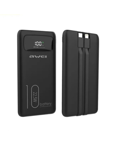 Powerbank - 10.000mah -  P168K - 22.5W - AWEI - 002448 - Black