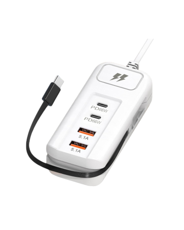 Αντάπτορας φόρτισης Fast Charge με 2 θύρες USB-A & Type-C & καλώδιο Type-C - JG-01