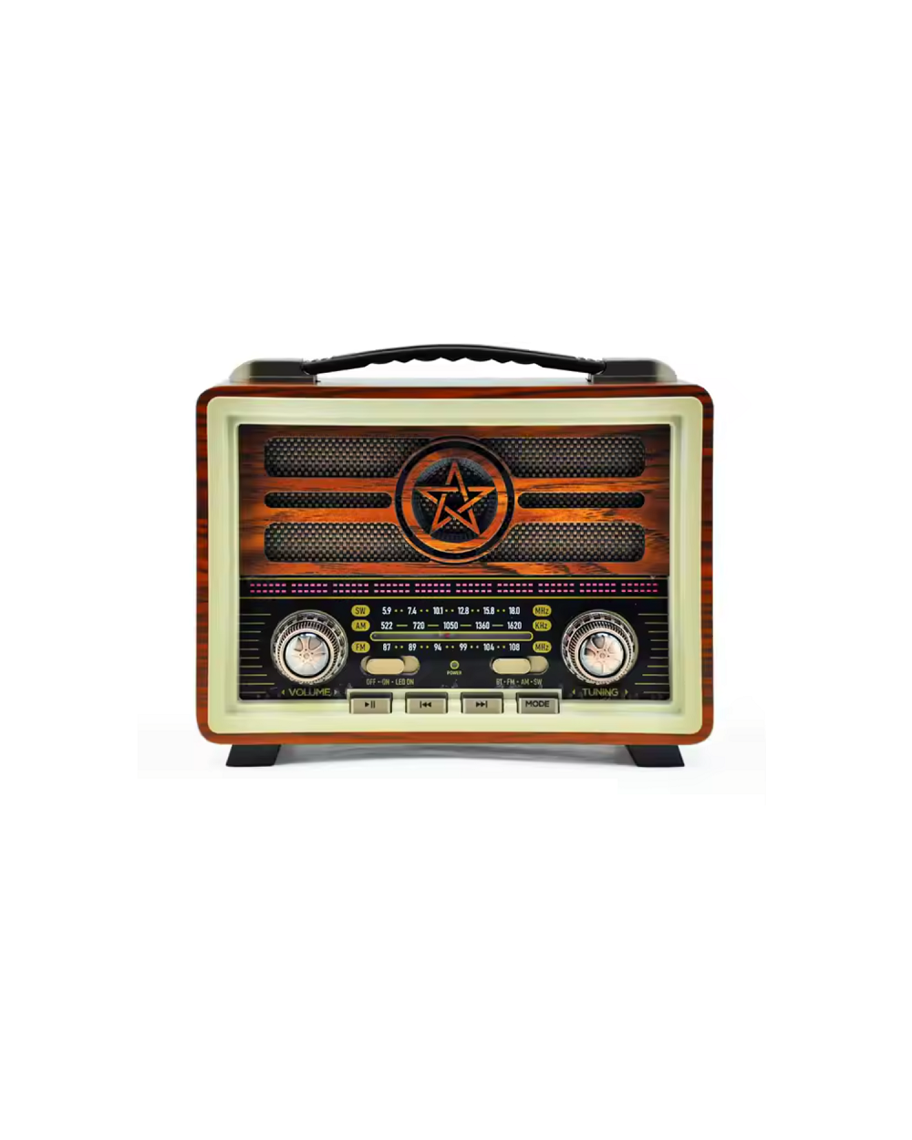 Επαναφορτιζόμενο ραδιόφωνο Retro - MD-2026 - 120257 - Brown