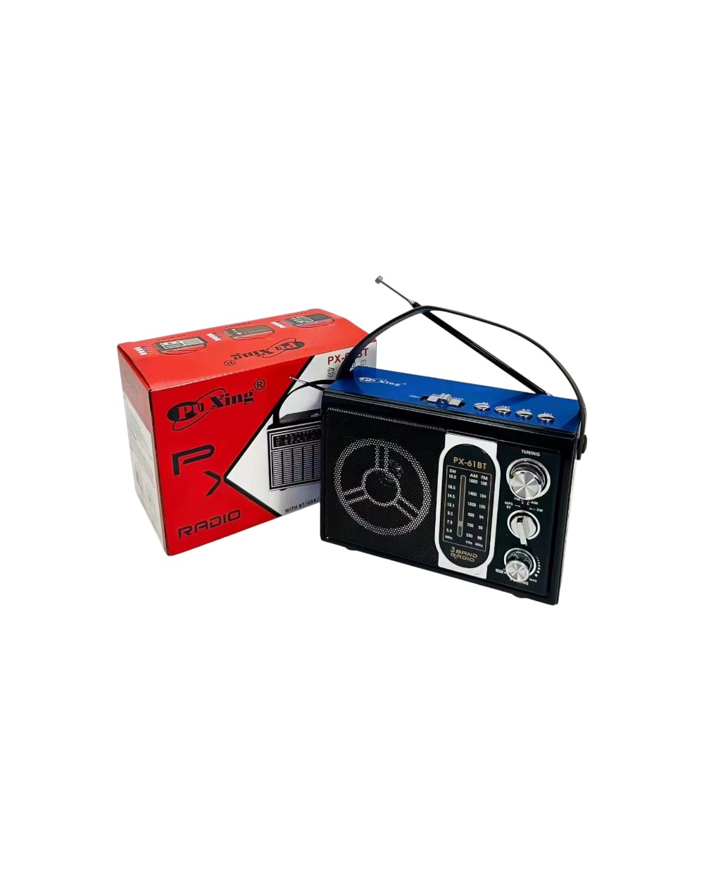 Επαναφορτιζόμενο ραδιόφωνο - PX-61BT - 617156 - Blue