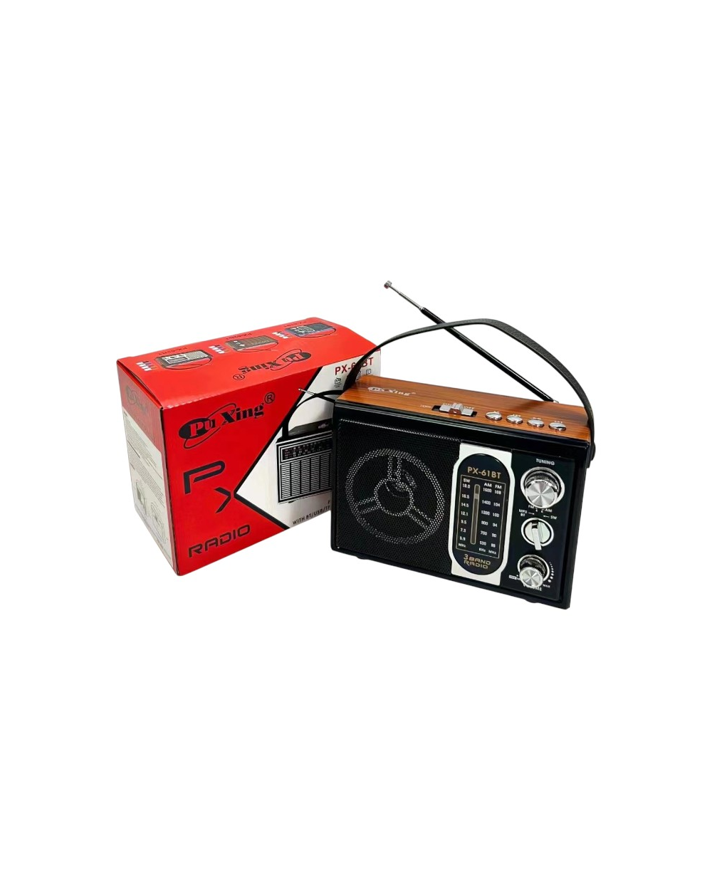 Επαναφορτιζόμενο ραδιόφωνο - PX-61BT - 617156 - Brown