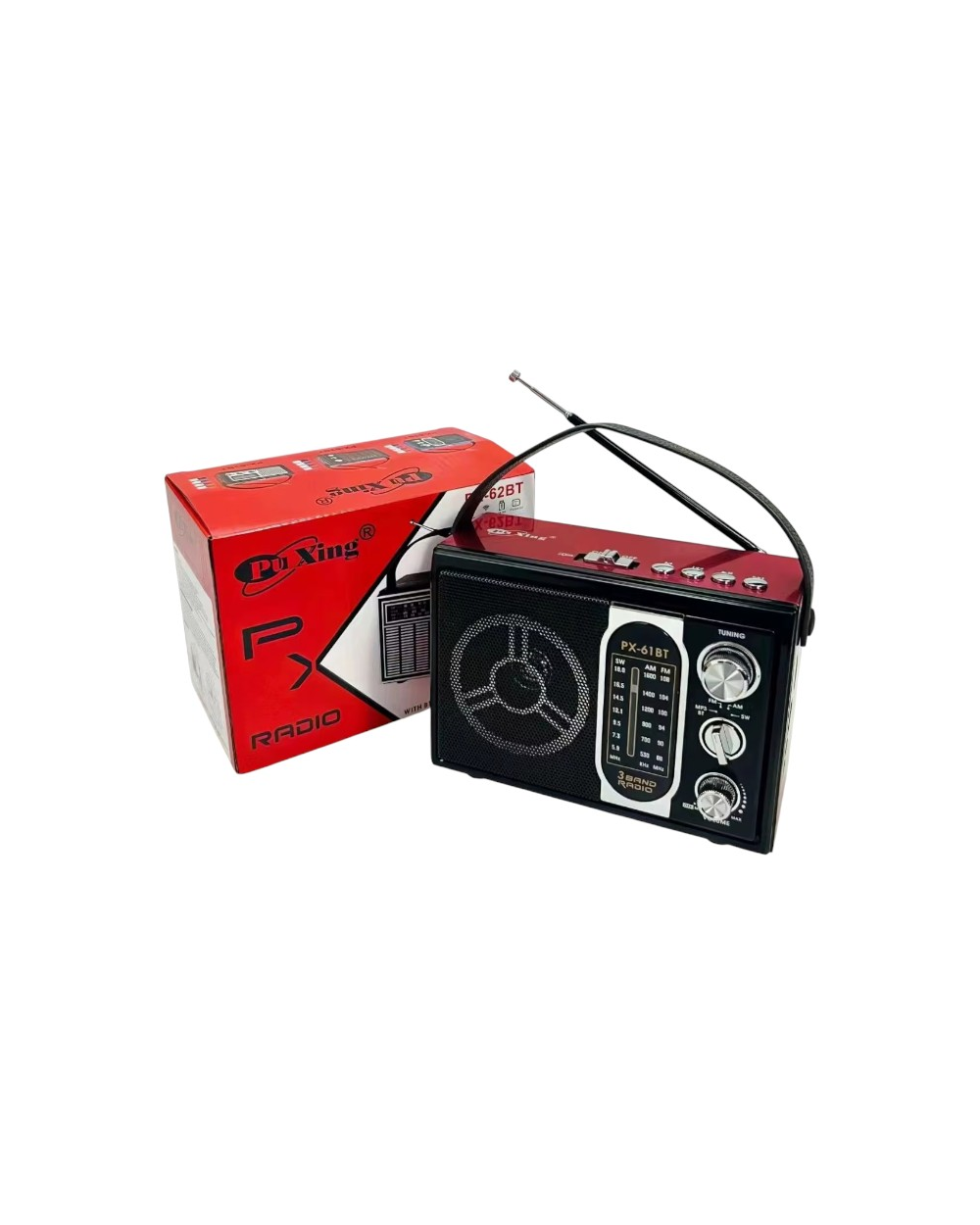 Επαναφορτιζόμενο ραδιόφωνο - PX-61BT - 617156 - Red